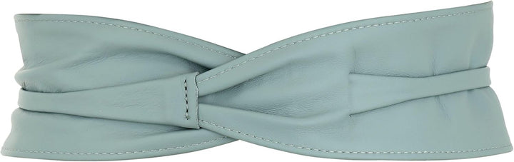FASHIONGEN - Echtem Rindsleder Vollnarbenleder Obi Gürtel für Damen, Bindgürtel, CASSIANE S-M Grau G