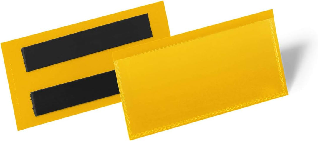 Durable Magnetische Etikettentasche 100 x 38 mm, Packung à 50 Stück, Gelb, 174104, 100 x 38 mm