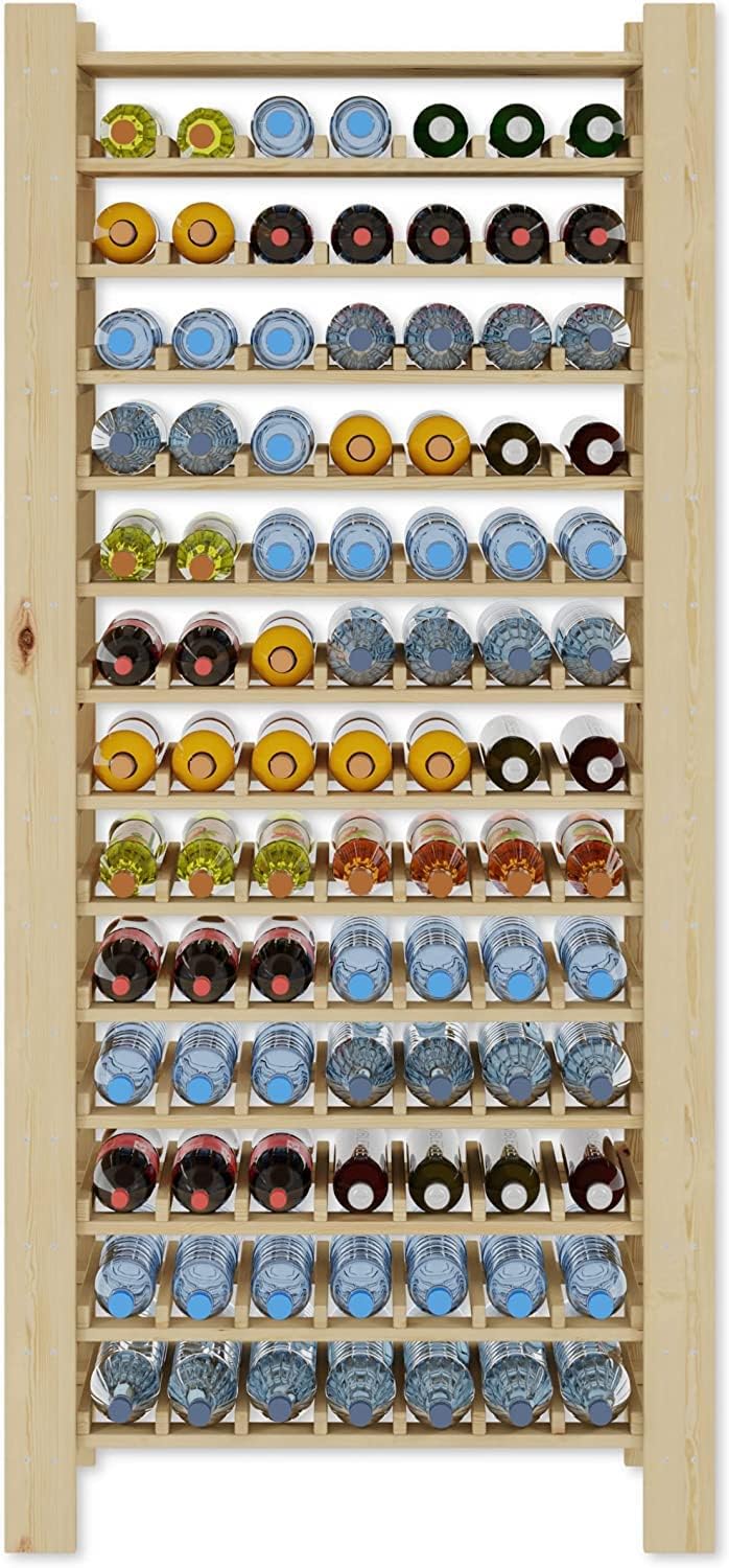 Lenmar Serie RW Weinregal aus Holz für Flaschen, Hellbeige, Wein, Flaschenregal, Kellerregal, Regale