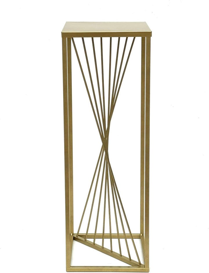 DanDiBo Blumenhocker Metall Gold Eckig 70 cm Blumenständer Beistelltisch 96565 Blumensäule Design Mo