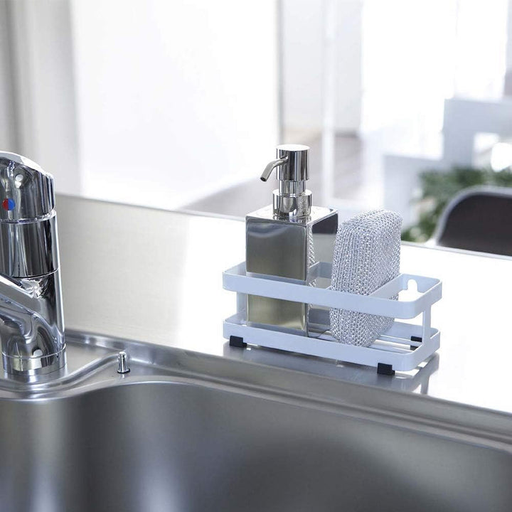 YAMAZAKI Sponge&Bottle Holder Organizer, Stahl, Weiss, One Size, Weiss