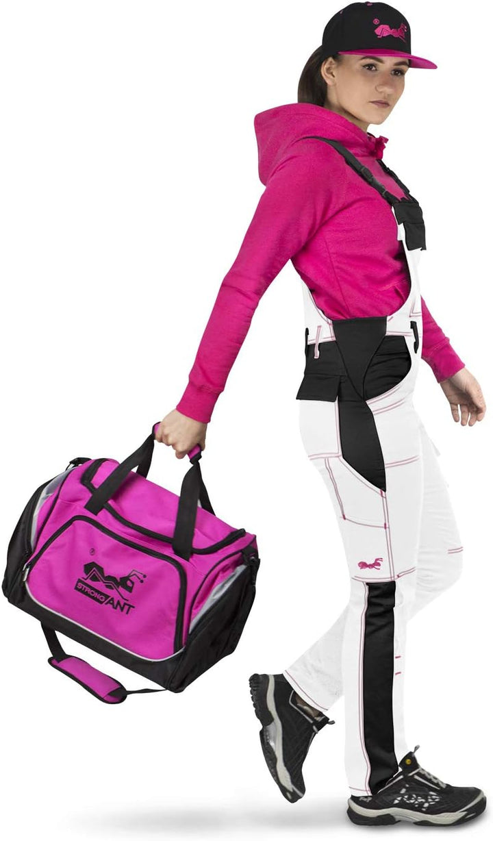 strongAnt Latzhose Damen stretch Arbeitshose für Frauen mit Kniepolstertaschen Baumwolle Cargo Hose