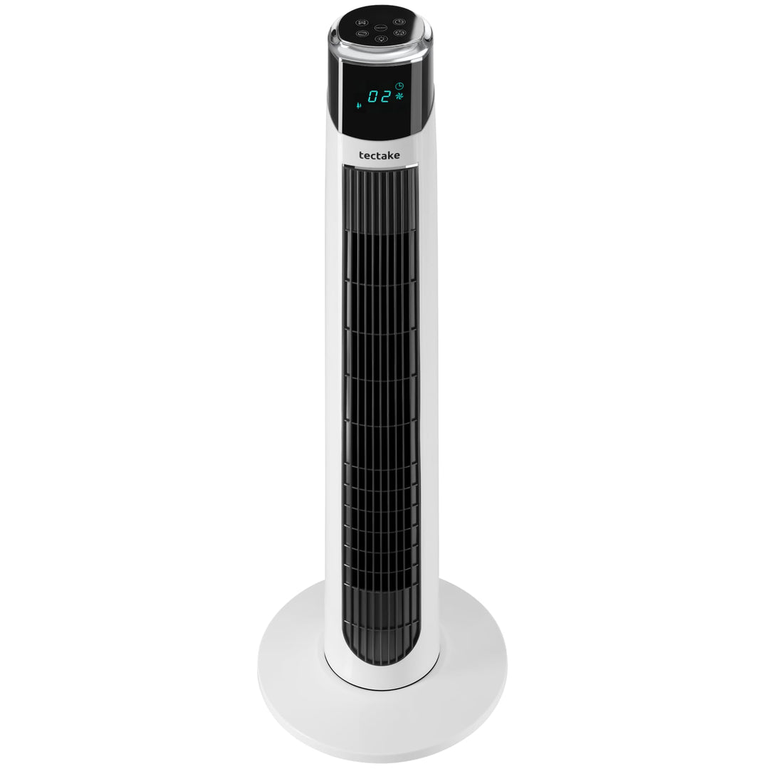 TecTake® Turmventilator, 93 cm, extrem leise, energiesparend, 90° Schwenkfunktion, 3 Modi, 3 Stufen,
