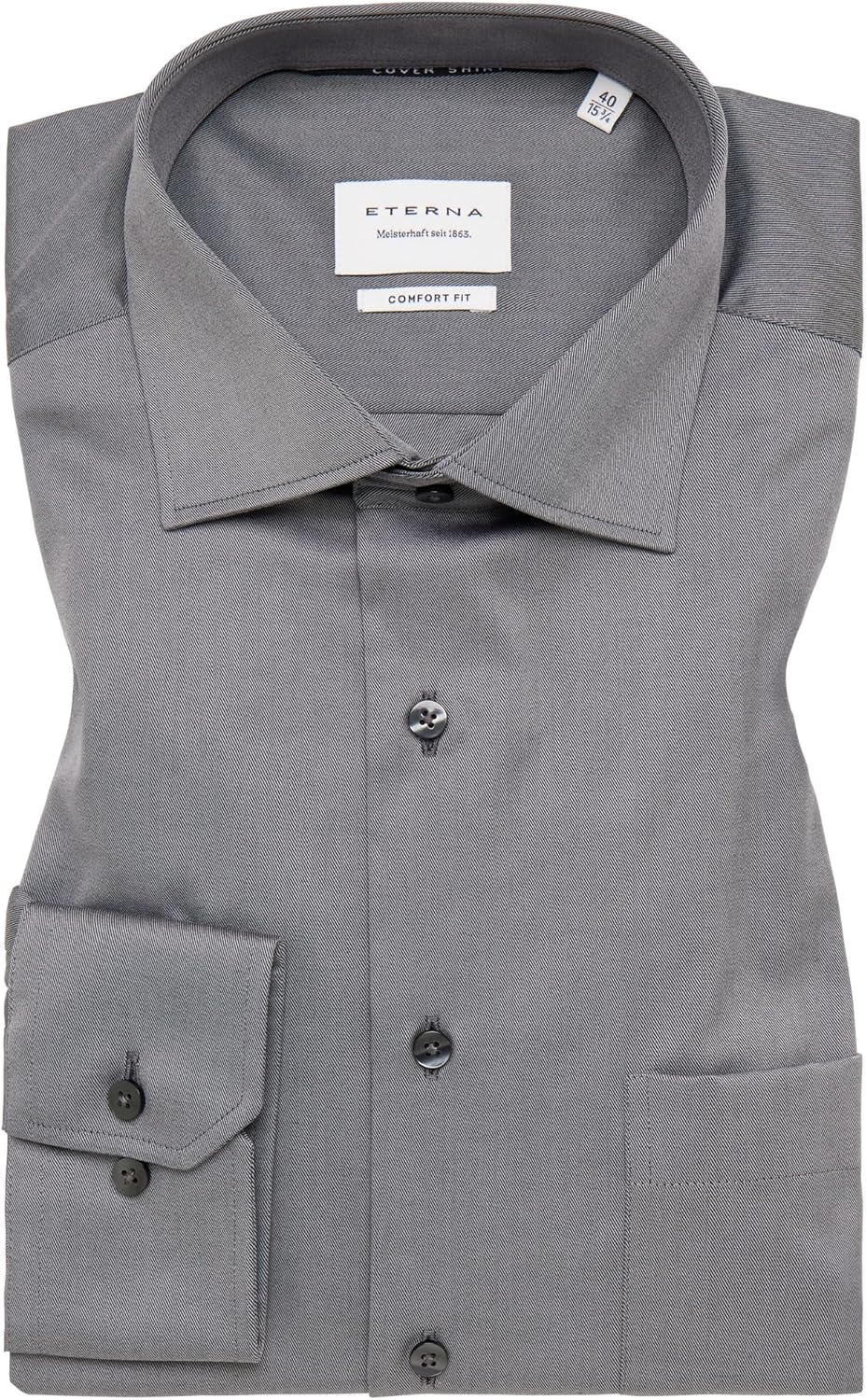 ETERNA Male Cover Shirt unifarben Comfort FIT 36 Grau, 36 Grau
