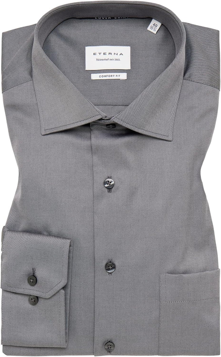 ETERNA Male Cover Shirt unifarben Comfort FIT 36 Grau, 36 Grau