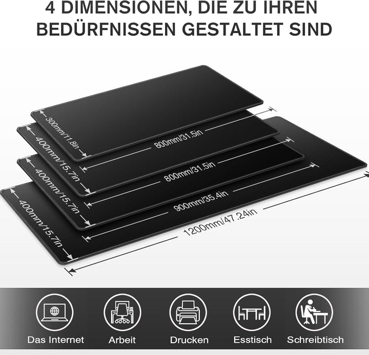 Schreibtischunterlage Mauspad, Mauspad XXXL 1200x400mm, Mausunterlage Gross, Gaming Mouse Pad, Ausla
