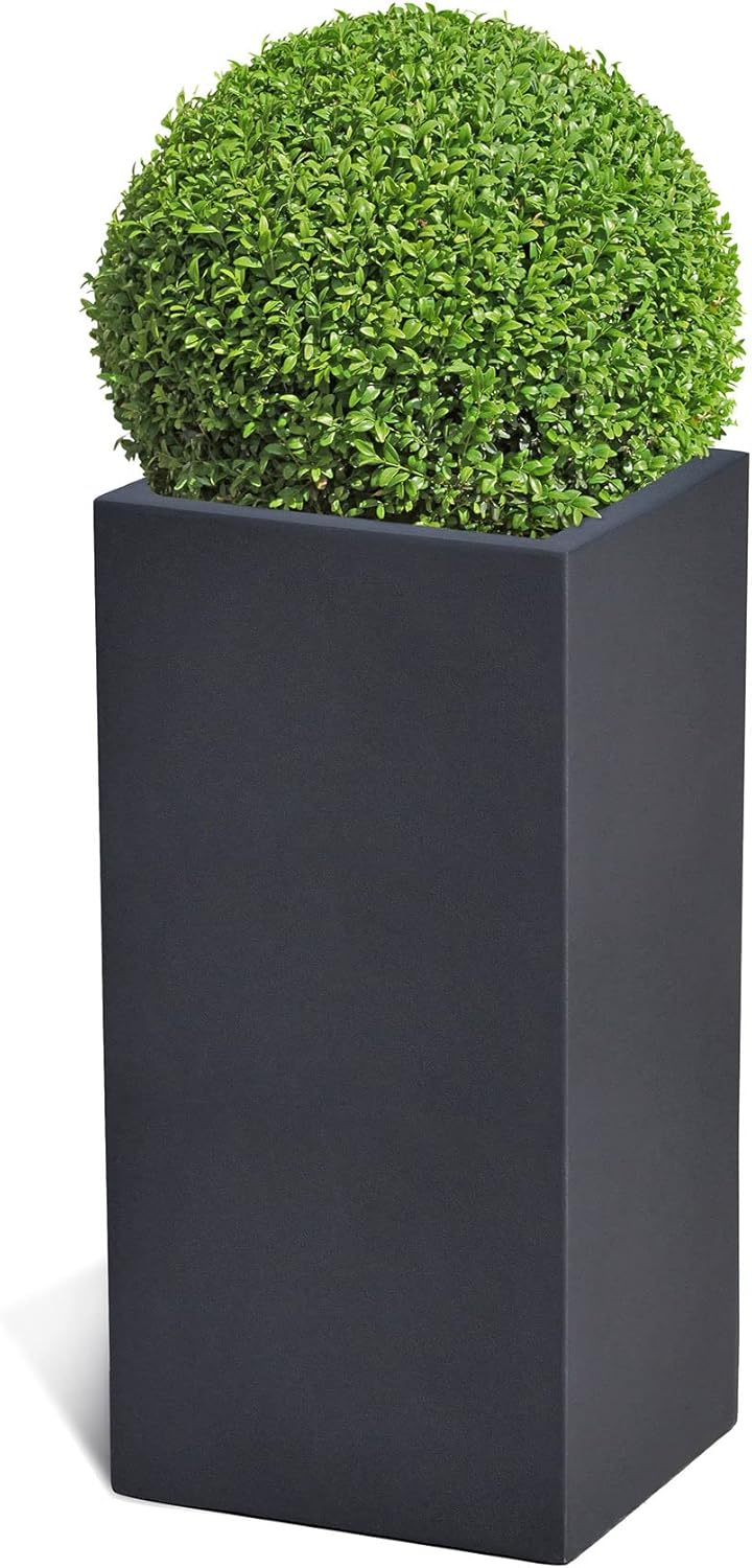 Pflanzkübel HIGH Cube 45 Anthrazit Schwarz Quadratisch * 45 x 45 x 90 cm * 10 Jahre Garantie 45x45x9