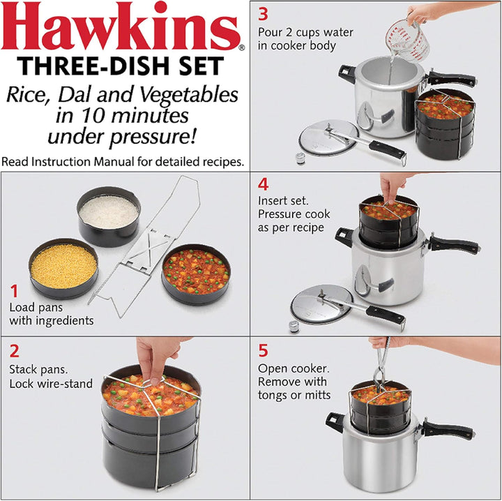 HAWKINS ADS65 Schnellkochtopf Set, Harteloxiert, grau
