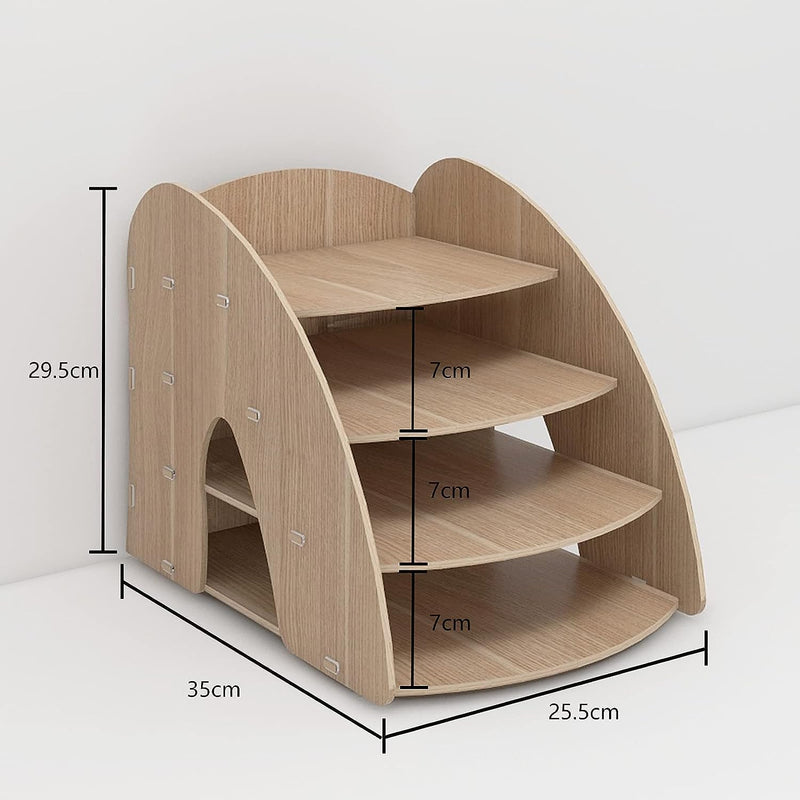 PUNCIA Dokumentenablage A4 Briefablage Ablagefächer Holz Schreibtisch Datei Organizer Papierablage A
