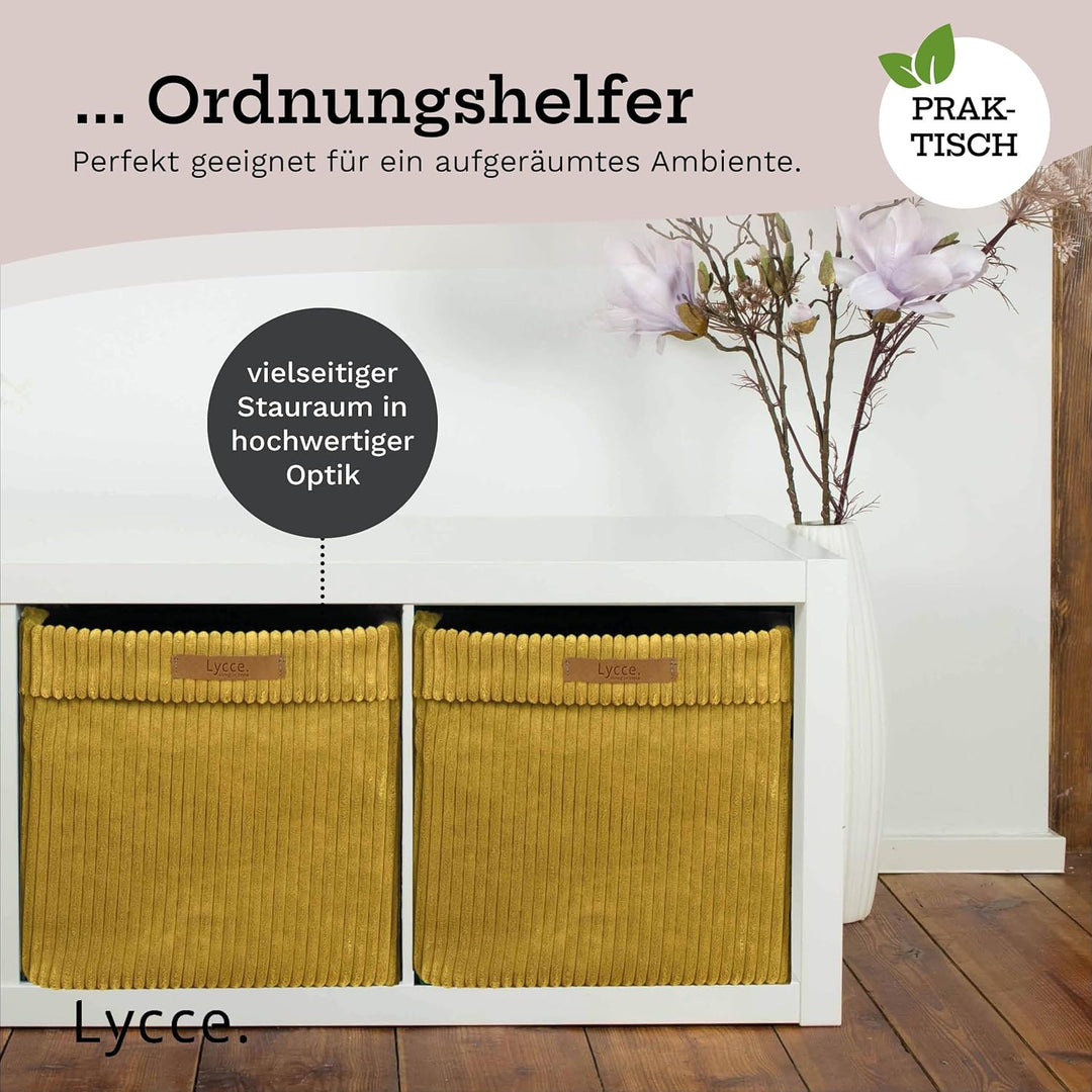 Kallax Boxen Cord 2er Set| Kallax Einsatz 33 x 33 x H31 cm | Aufbewahrungsbox mit entfernbarem Cord-