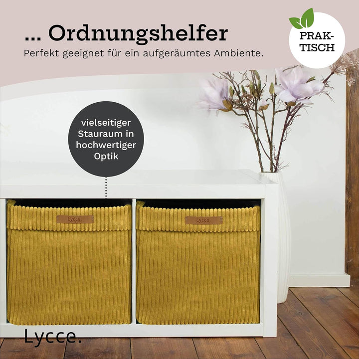 Kallax Boxen Cord 2er Set| Kallax Einsatz 33 x 33 x H31 cm | Aufbewahrungsbox mit entfernbarem Cord-