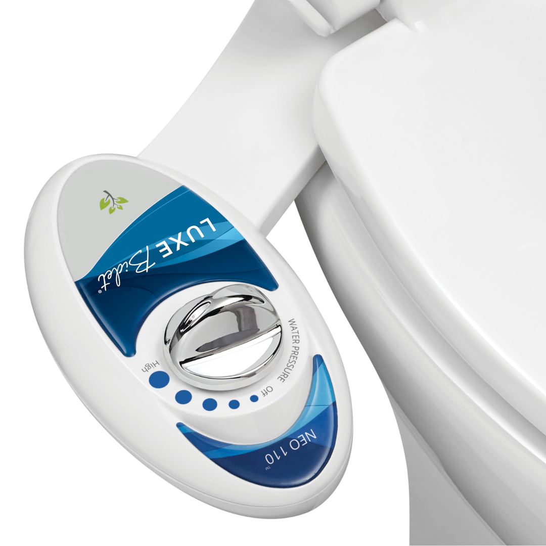 Luxe Bidet Neo 110 – Frische, Wasser ohne Elektrik Mechanische Bidet WC-Sitz Befestigung (blau und w
