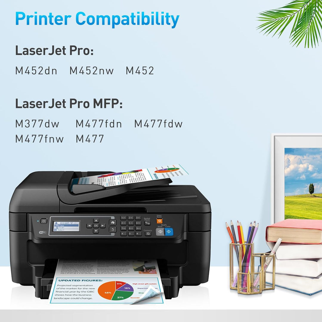 Clywenss 410A Schwarz Toner Kompatibel mit HP CF410A CF410X 410X Tonerkartuschen für Color Laserjet