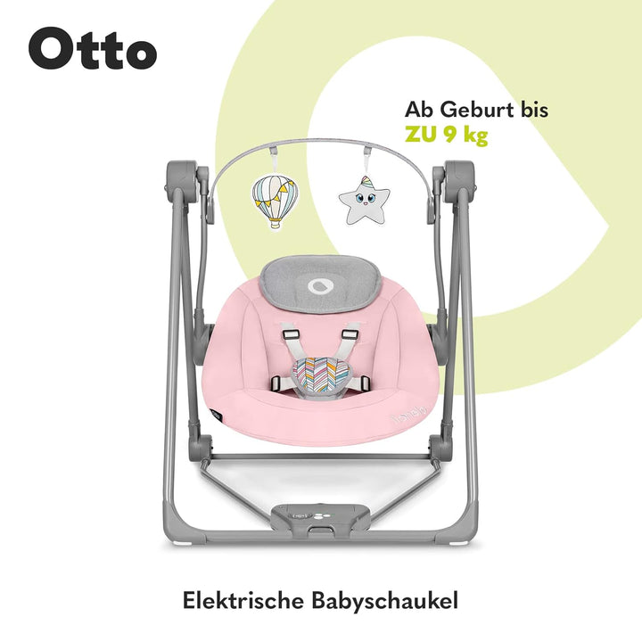 LIONELO Otto Baby Wippe, Baby Schaukel, Spielbogen mit interaktiven Spielzeugen, 5 Schaukel Geschwin