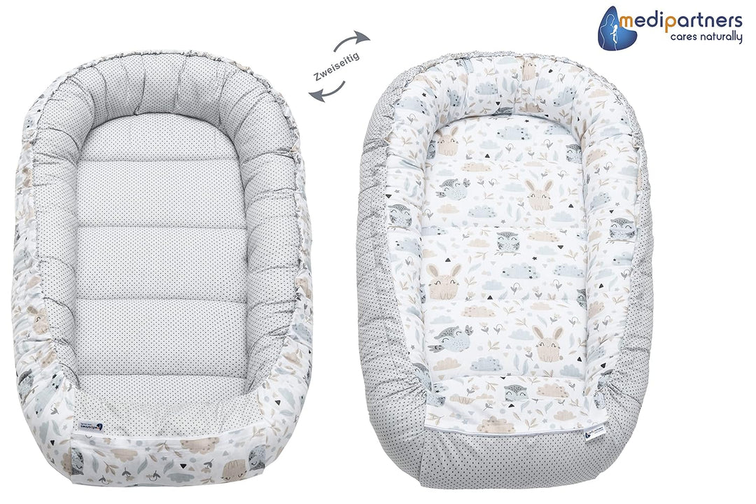 Medi Partners 5 teilig Babynestchen Set Babynest 100x60x15 herausnehmbarer Einsatz Bett Kuschelnest