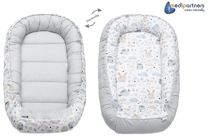 Medi Partners 5 teilig Babynestchen Set Babynest 100x60x15 herausnehmbarer Einsatz Bett Kuschelnest