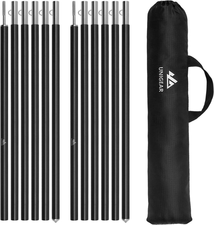 Unigear Zeltstange teleskop 2er Set, Alu Aufstellstange für Tarp, Zelt, Sonnensegel, Camping, verste
