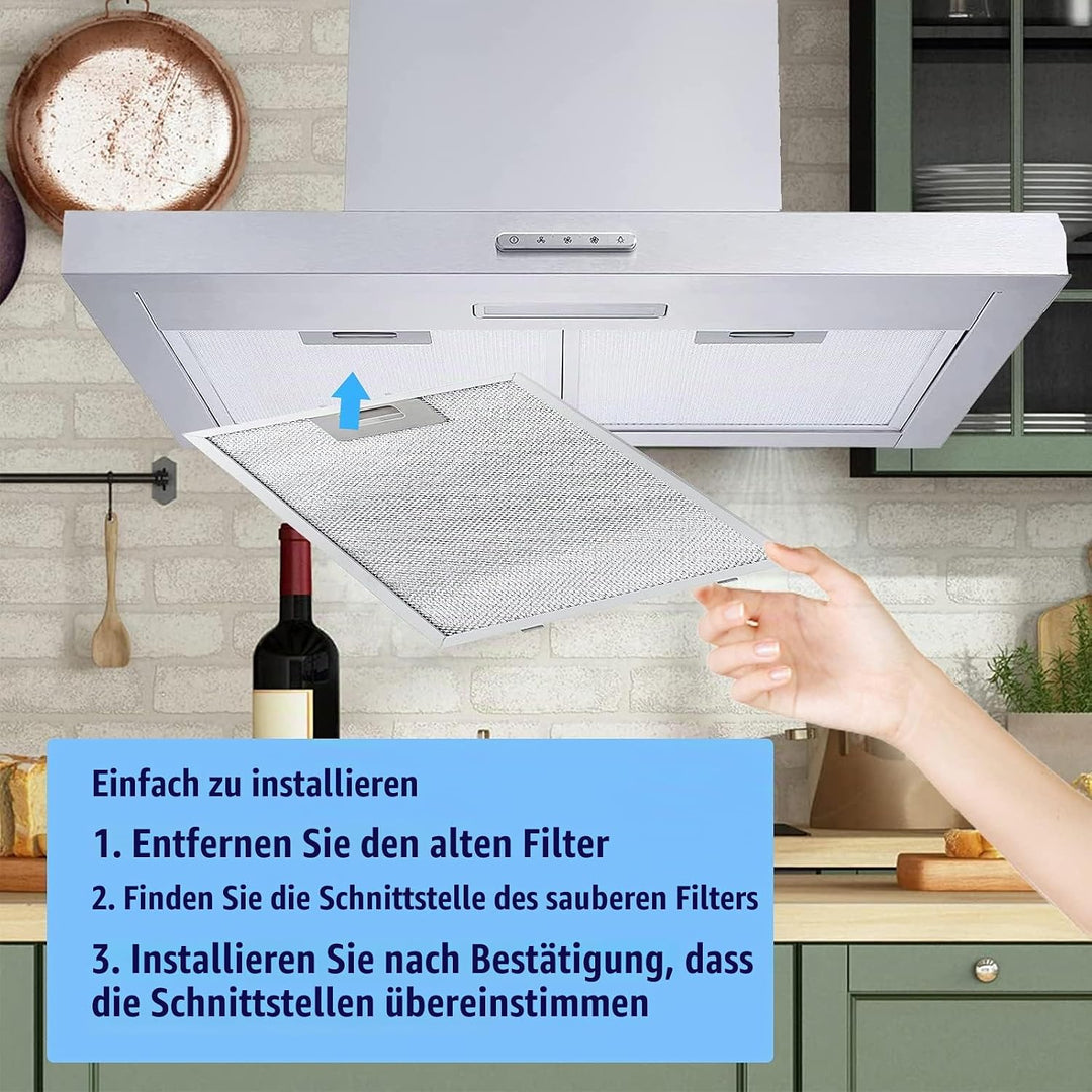 Antoble Aluminium-Fettfilter Austauschfilter Dunstabzugshauben für Küchenabzugshauben 320 x 260mm(2