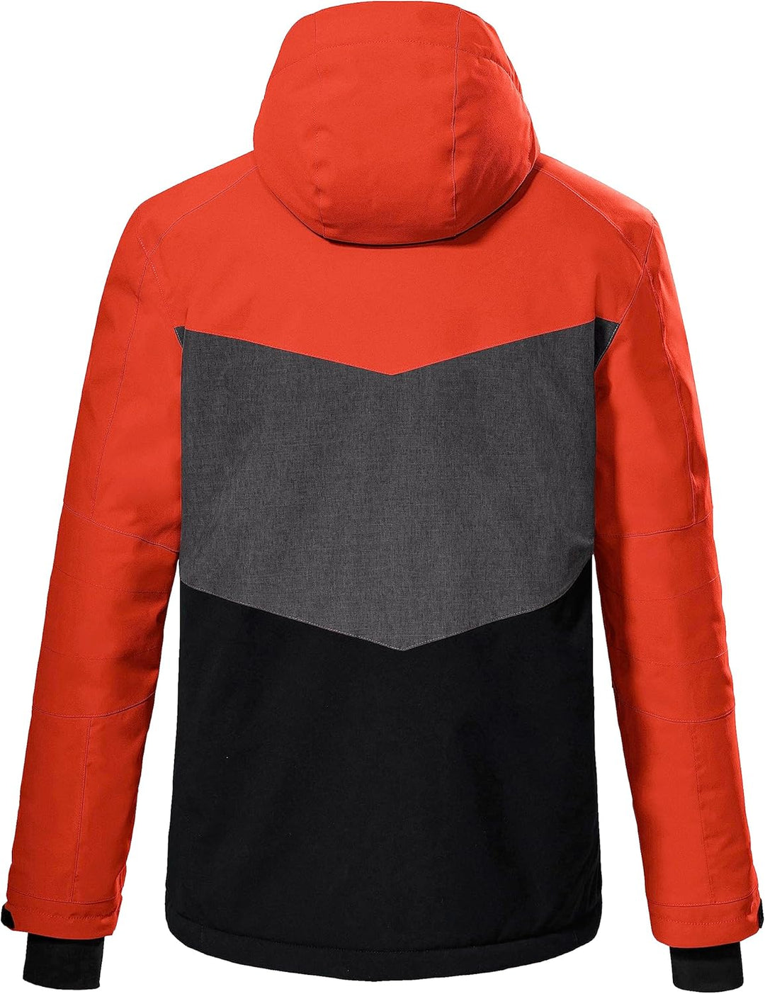 killtec Men's Ski Functional Jacket with Zip-Off Hood and Snow Guard XL dunkelorange, XL dunkelorang