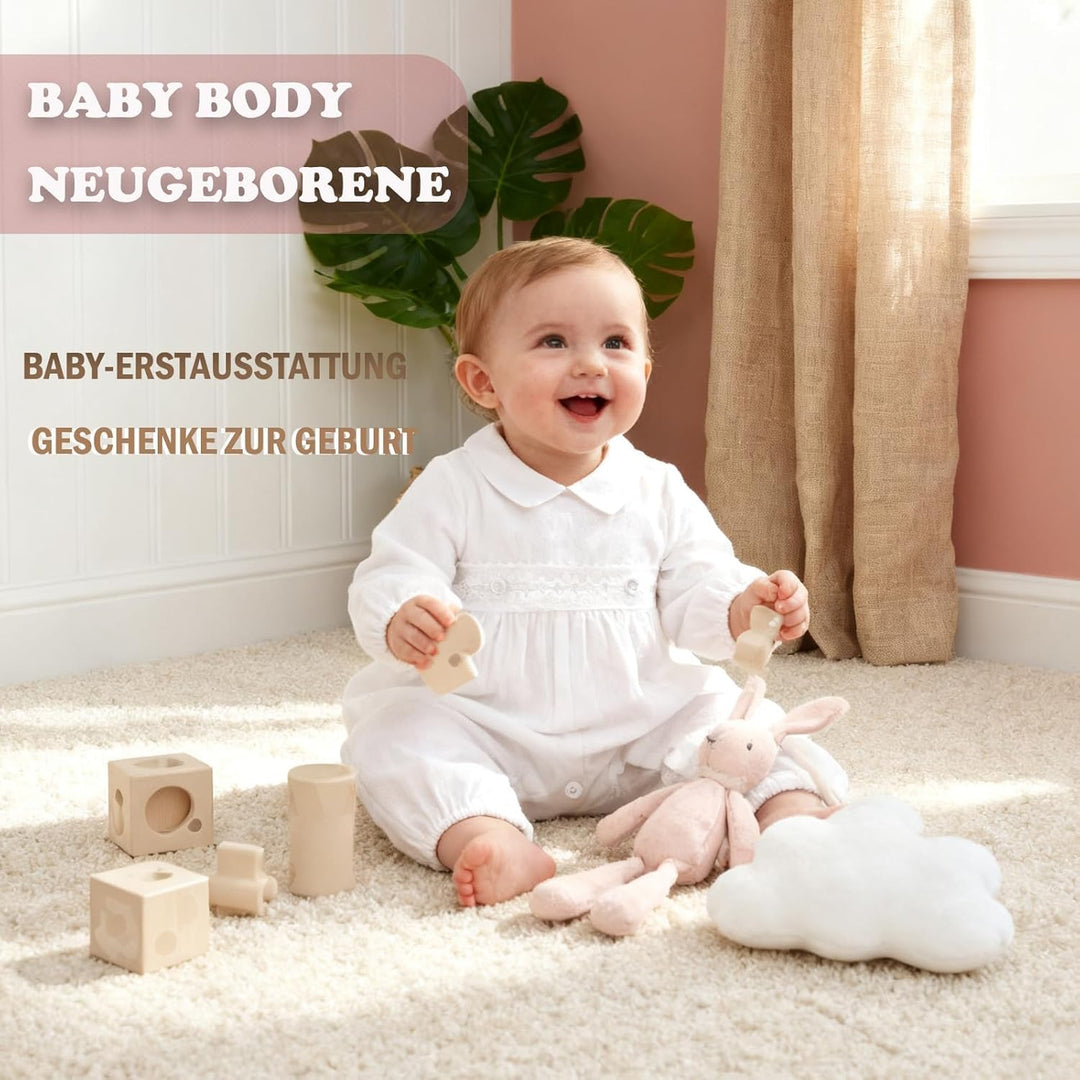 Booulfi Baby Kleidung Jungen 0-12 Monate Strampler Neugeborene Body Langarm Overall Winter Baby Erst