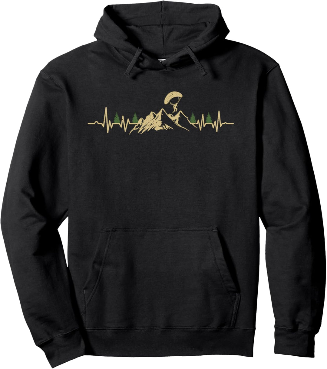 Paragliding Heartbeat Fallschirmspringen Gleitschirmflieger Fallschirmspringer Pullover Hoodie