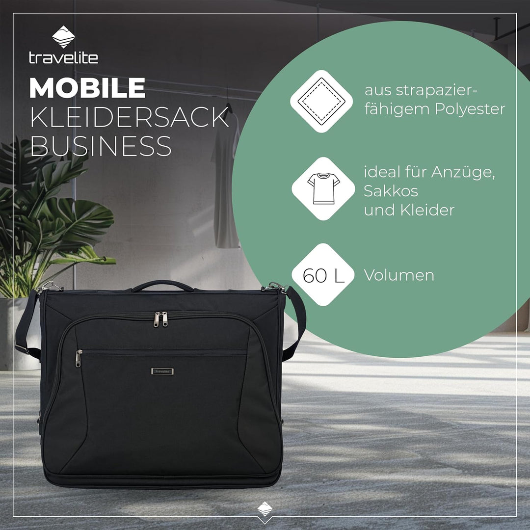 travelite grosse Kleidertasche für mehrere Anzüge und Hemden, Gepäck Serie MOBILE: Knitterfrei reise