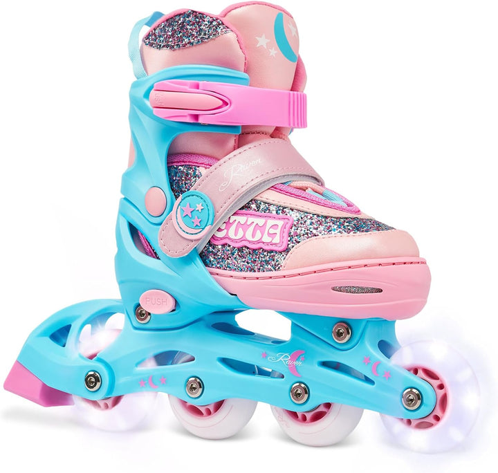RAVEN 4in1 Inline Skates Triskates Rollschuhe Schlittschuhe Inliner für Kinder Mädchen verstellbar G
