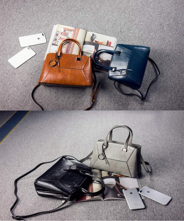 Coolives Damen Tasche Kleine Handtasche Henkeltasche Umhängetasche Schultertasche aus Leder EINWEG S