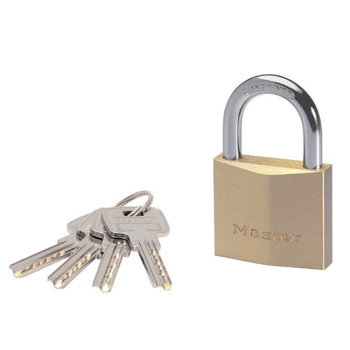 Master Lock 2950EURD Schlüssel Vorhängeschloss aus extradickem Massivmessing, Gold, 8,1 x 5 cm, 8,1