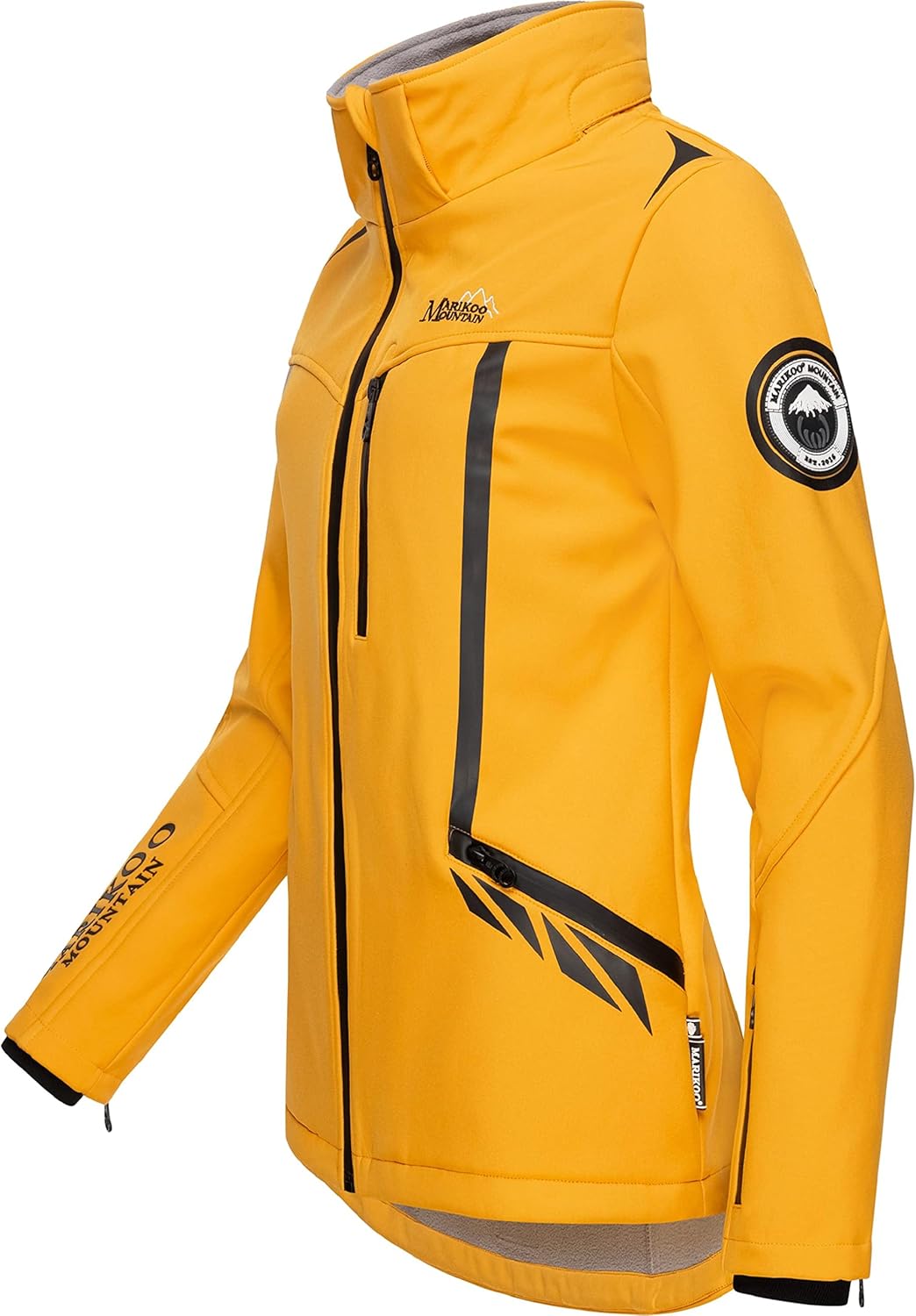 MARIKOO Damen Softshelljacke wasserdichte Funktionsjacke mit Abnehmbarer Kapuze Mount-Cho-Oyu XS Amb
