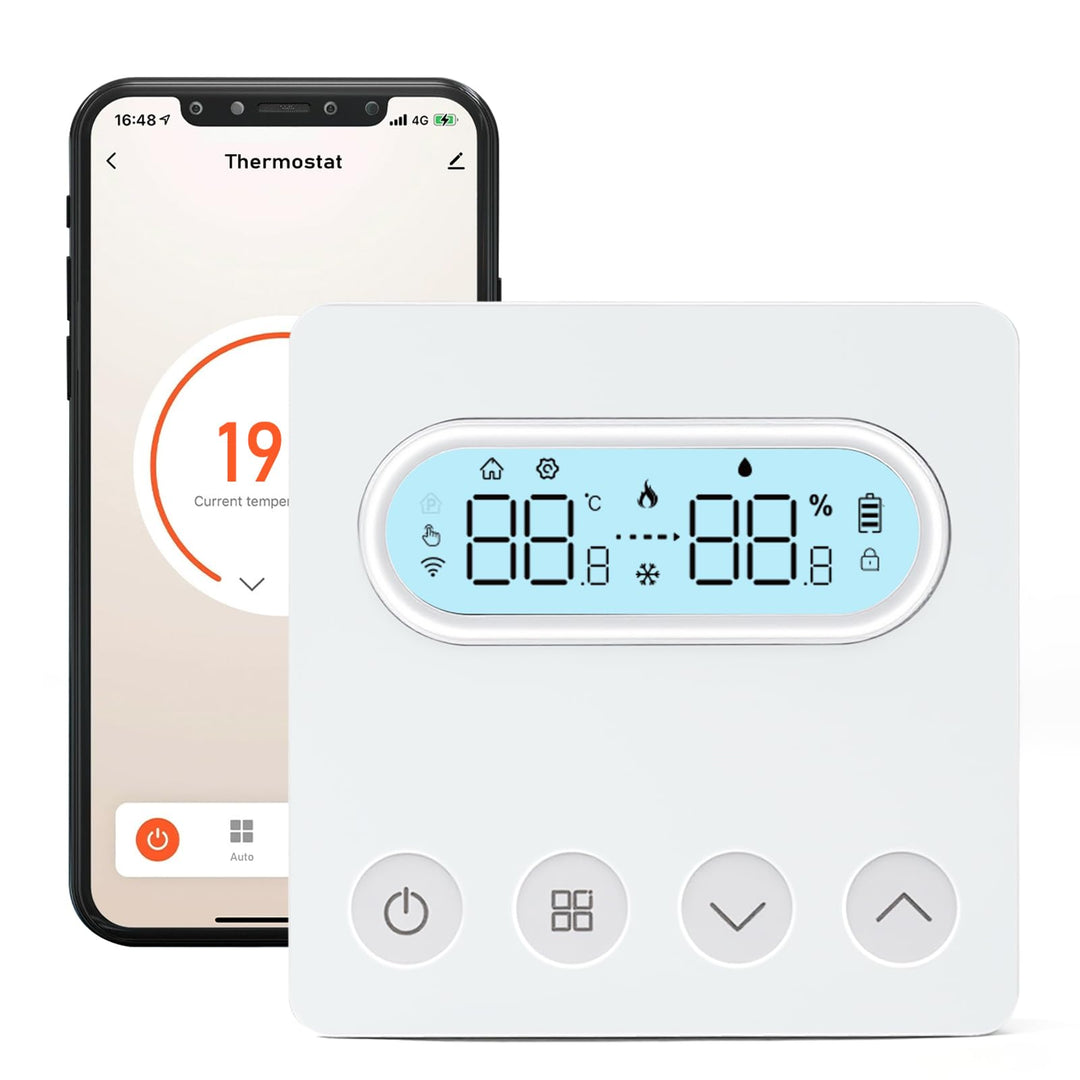 Smart Thermostat, WLAN Thermostat Für Gasboiler Raumthermostat Zigbee Programmierbarer Wandthermosta