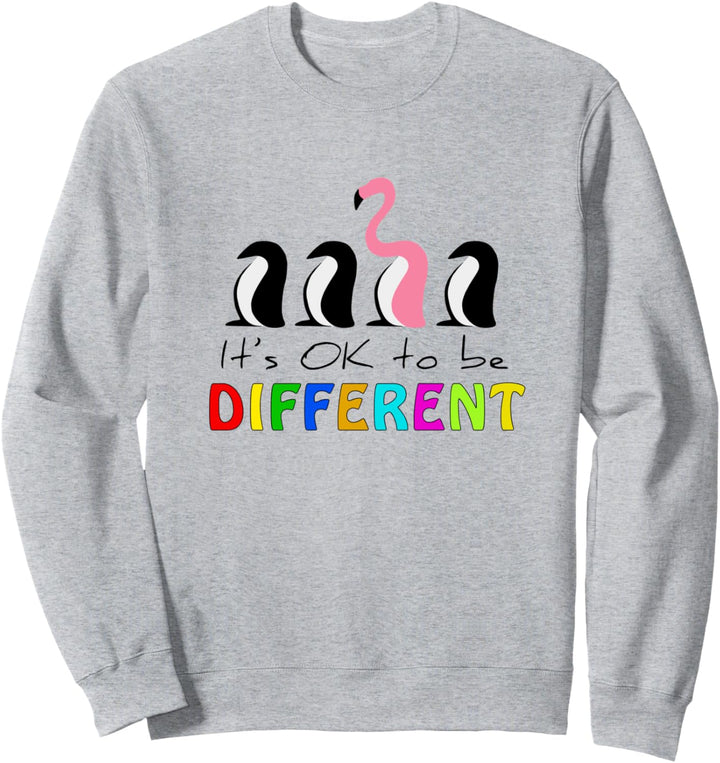 Ok To Be Different | Flamingo unter Pinguine Sweatshirt