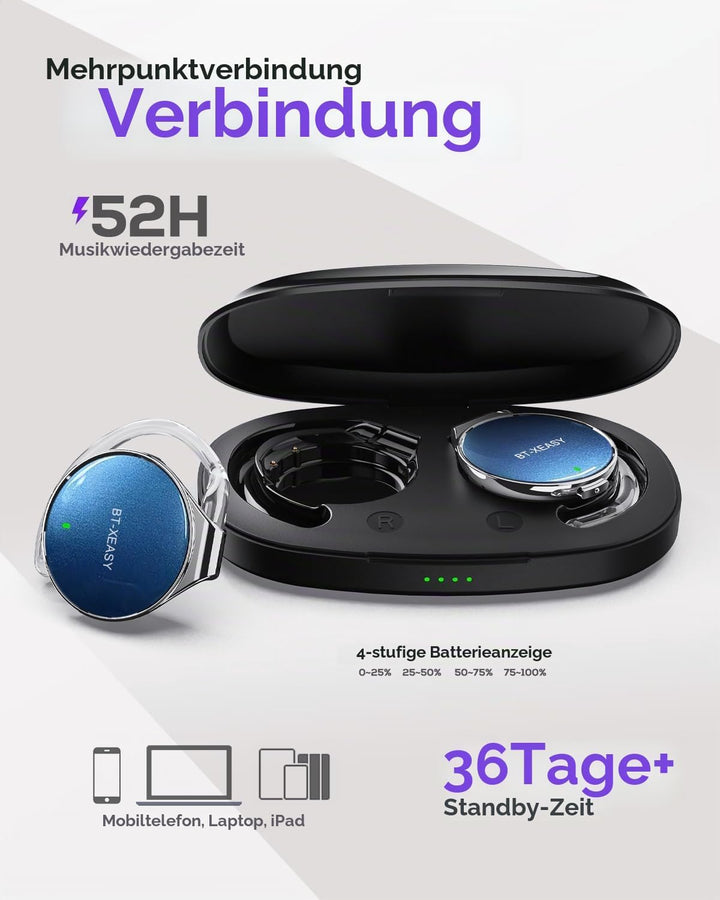 Micool On Ear Kopfhörer Bluetooth 5.4, Open Ear Kopfhörer Kabellos Bluetooth Geräuschunterdrückung,