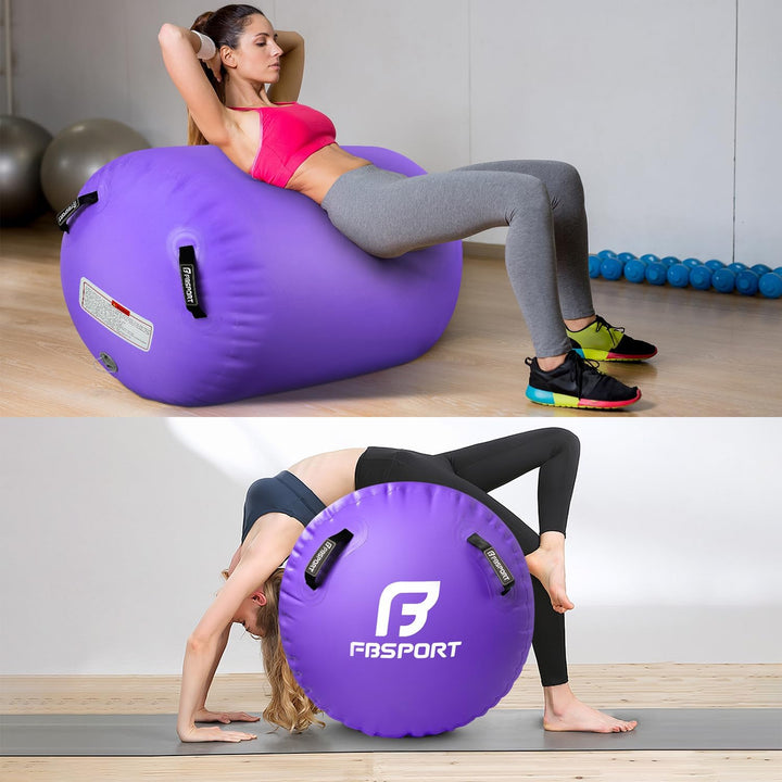 FBSPORT Aufblasbare Air Roll, 100/120cm Aufblasbare Luft Rollen, Yoga Gymnastik Zylinder, Gymnastikm