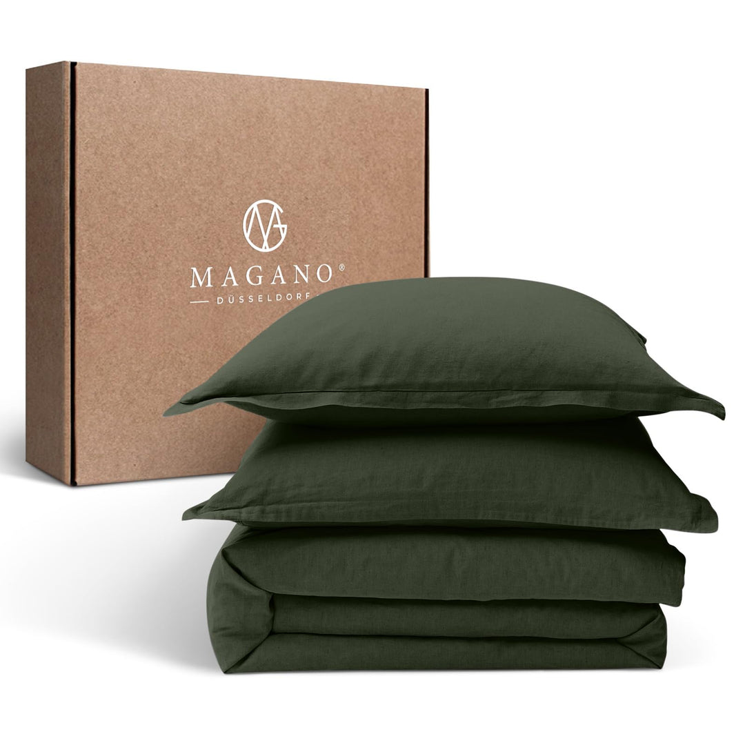 Magano® Premium Bettwäsche 135x200 Grün | Weich & Bügelfrei | Hypoallergen & Atmungsaktiv | Deckenbe