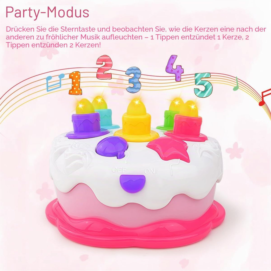 Love&amp;Mini Pretend Geburtstag Kuchen Spielzeug - Musikspielzeug Kuchen für 1 Jahr alte Jungen Mädchen