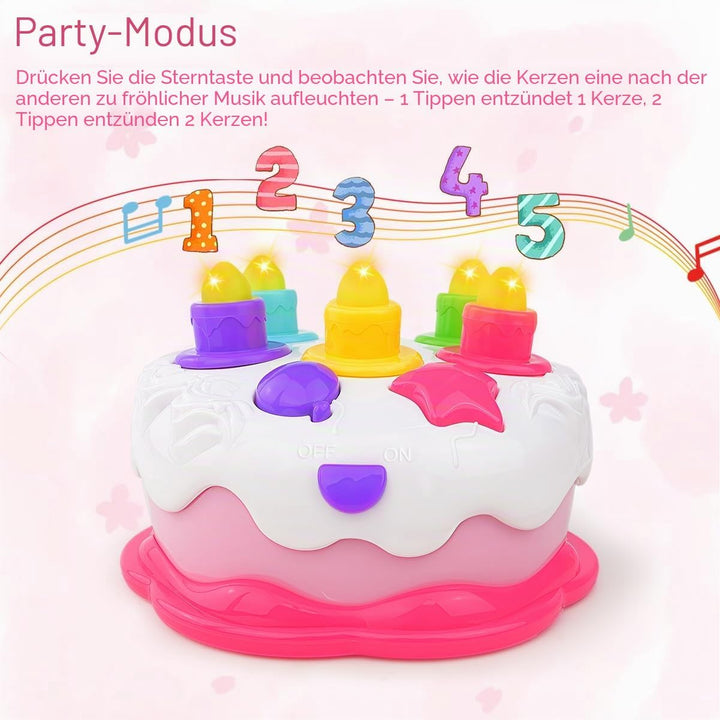Love&amp;Mini Pretend Geburtstag Kuchen Spielzeug - Musikspielzeug Kuchen für 1 Jahr alte Jungen Mädchen
