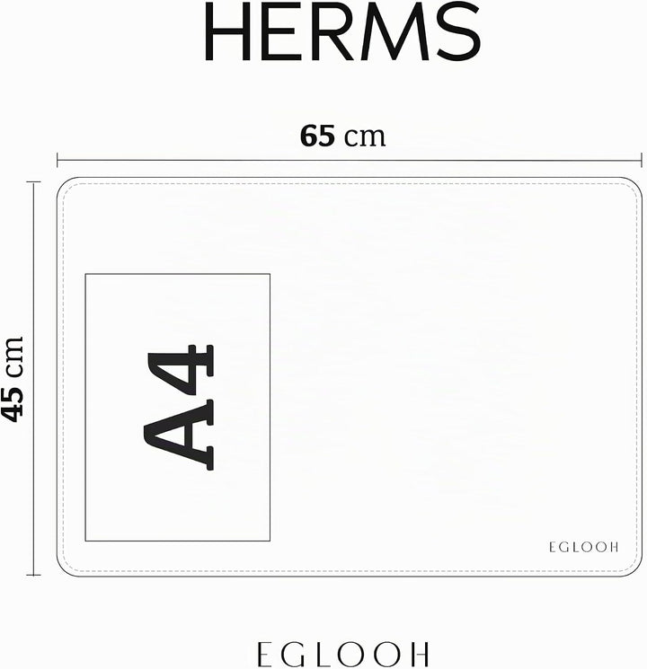 Eglooh - Herms - Schreibtischunterlage aus Leder Bordeaux Rot cm 65x45 - Handwerkliche Nähte und abg