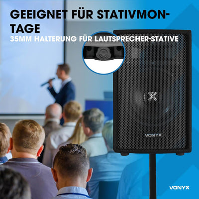 Lautsprecherset - Vonyx 12" Lautsprecherset mit 2X SL12 Lautsprechern 600 Watt (1200 Watt gesamt) fü