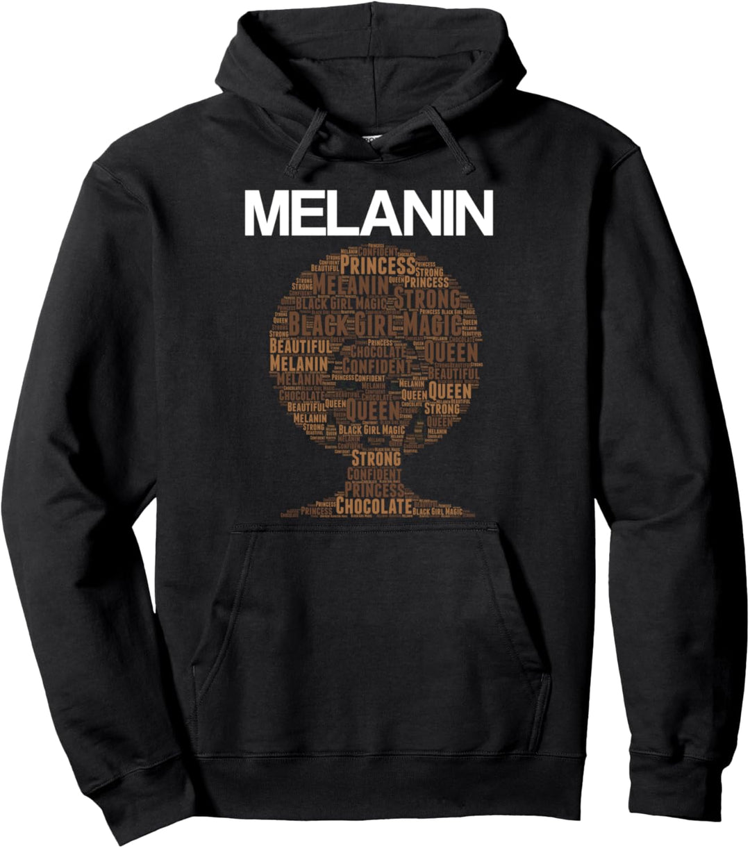 Oheneba: Melanin Black Pride Afrocentric Afro Queen Pullover Hoodie