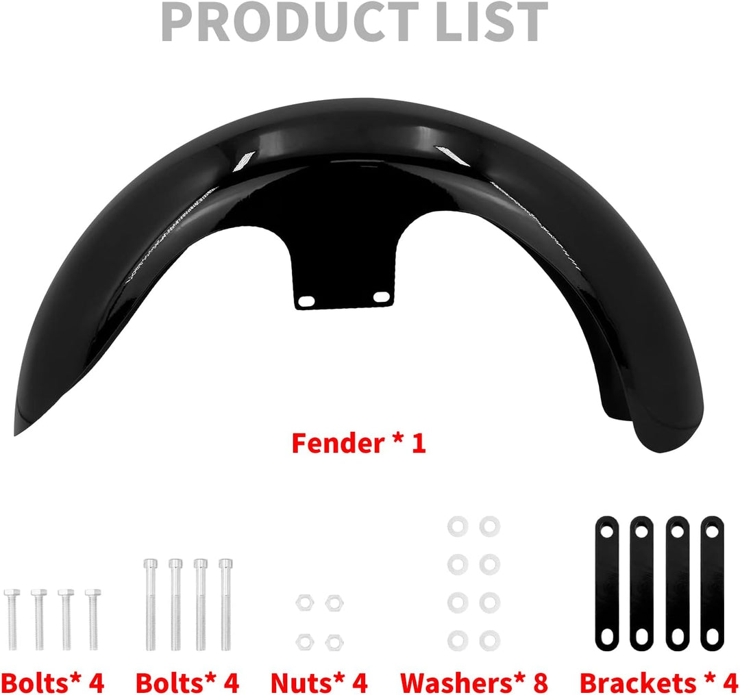 HDBUBALUS Motorrad Wrap Front Fender 21 Zoll Wheel Wrap Schutzblech Wrap Around Fender Mud Guard Kom