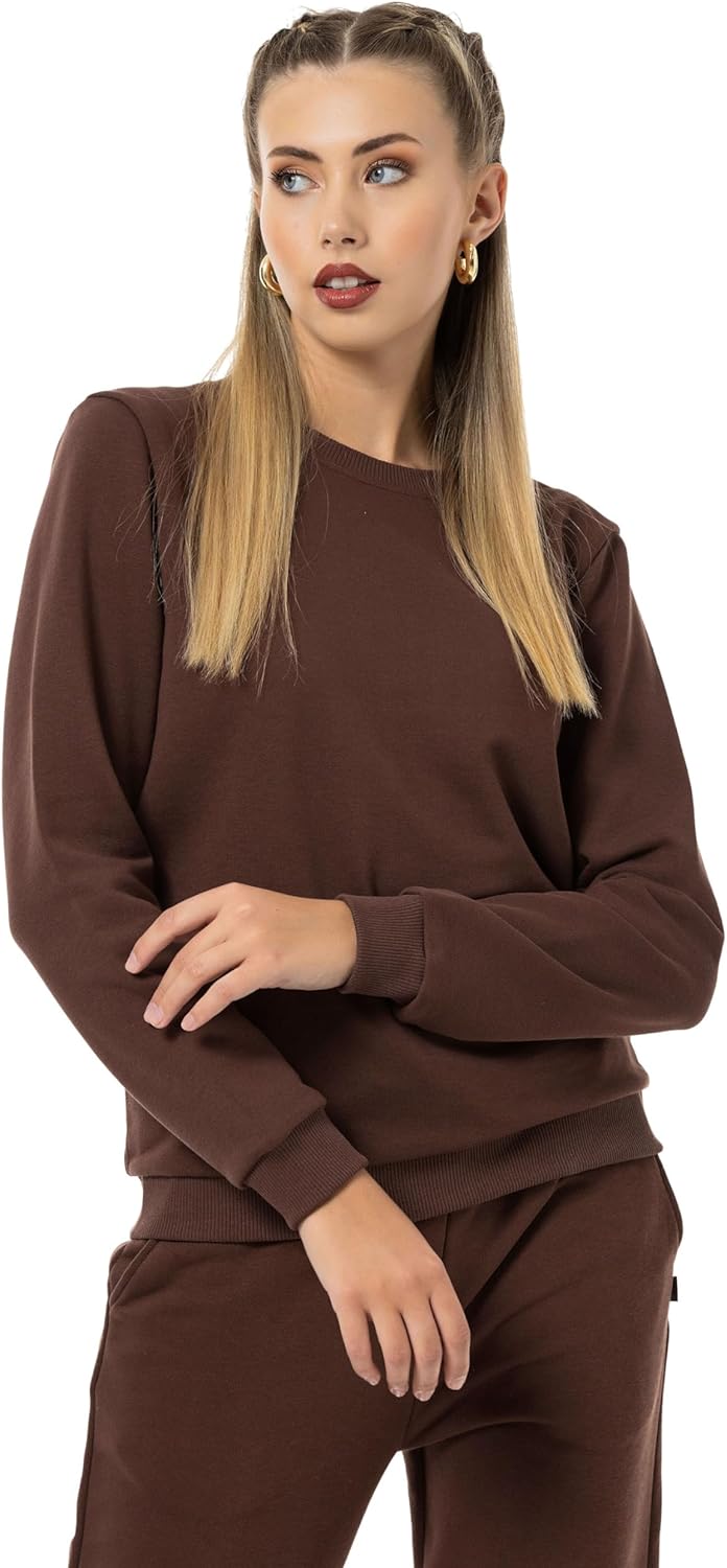 Red Bridge Damen Freizeitanzug Jogginganzug Hose Sweatshirt Premium Basic, XS Braun