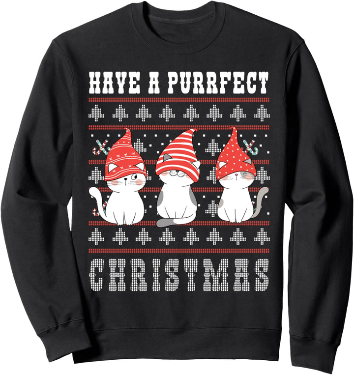 Have a Purrfect Christmas Ugly Christmas Katze Katzen Sweatshirt