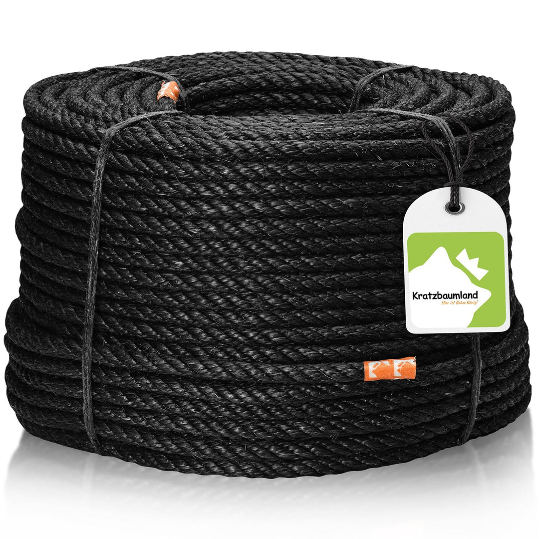 Kratzbaumland Premium-Sisalseil schwarz 6 mm, schwarzes Sisalseil für Kratzbäume (versch. Längen) (2