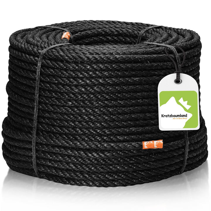 Kratzbaumland Premium-Sisalseil schwarz 6 mm, schwarzes Sisalseil für Kratzbäume (versch. Längen) (2