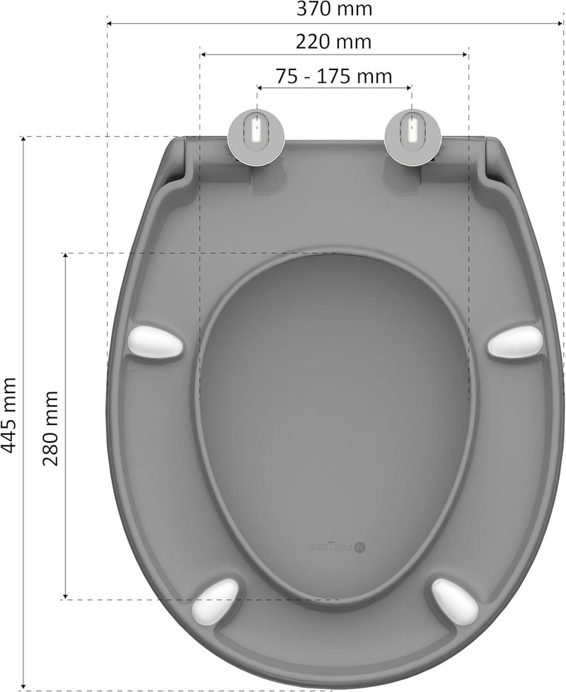 instmaier Toilettendeckel mit Absenkautomatik grau | Made in Germany | ovale Form | Toilettensitz au