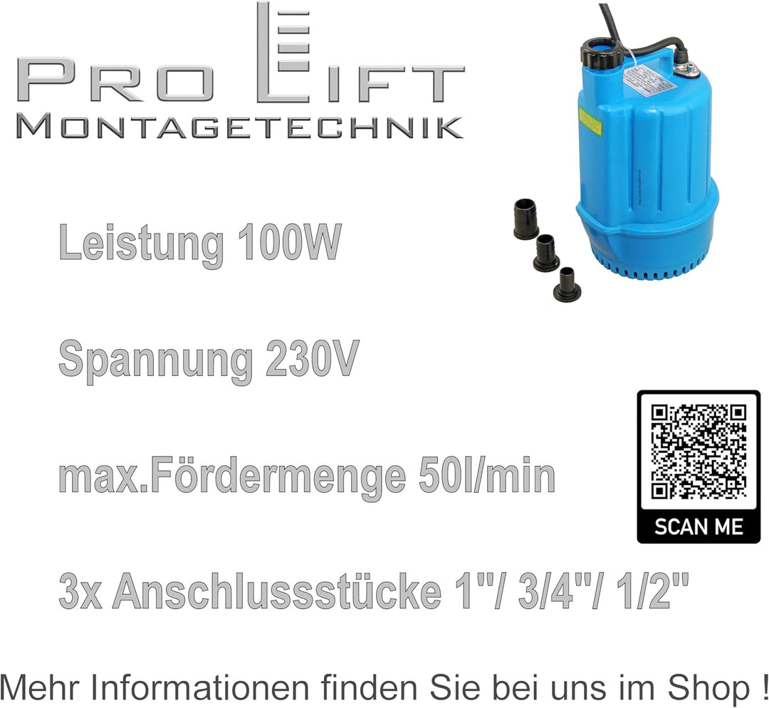 230V Tauchpumpe, 50L/min blau, 100W, SP100J, 01959
