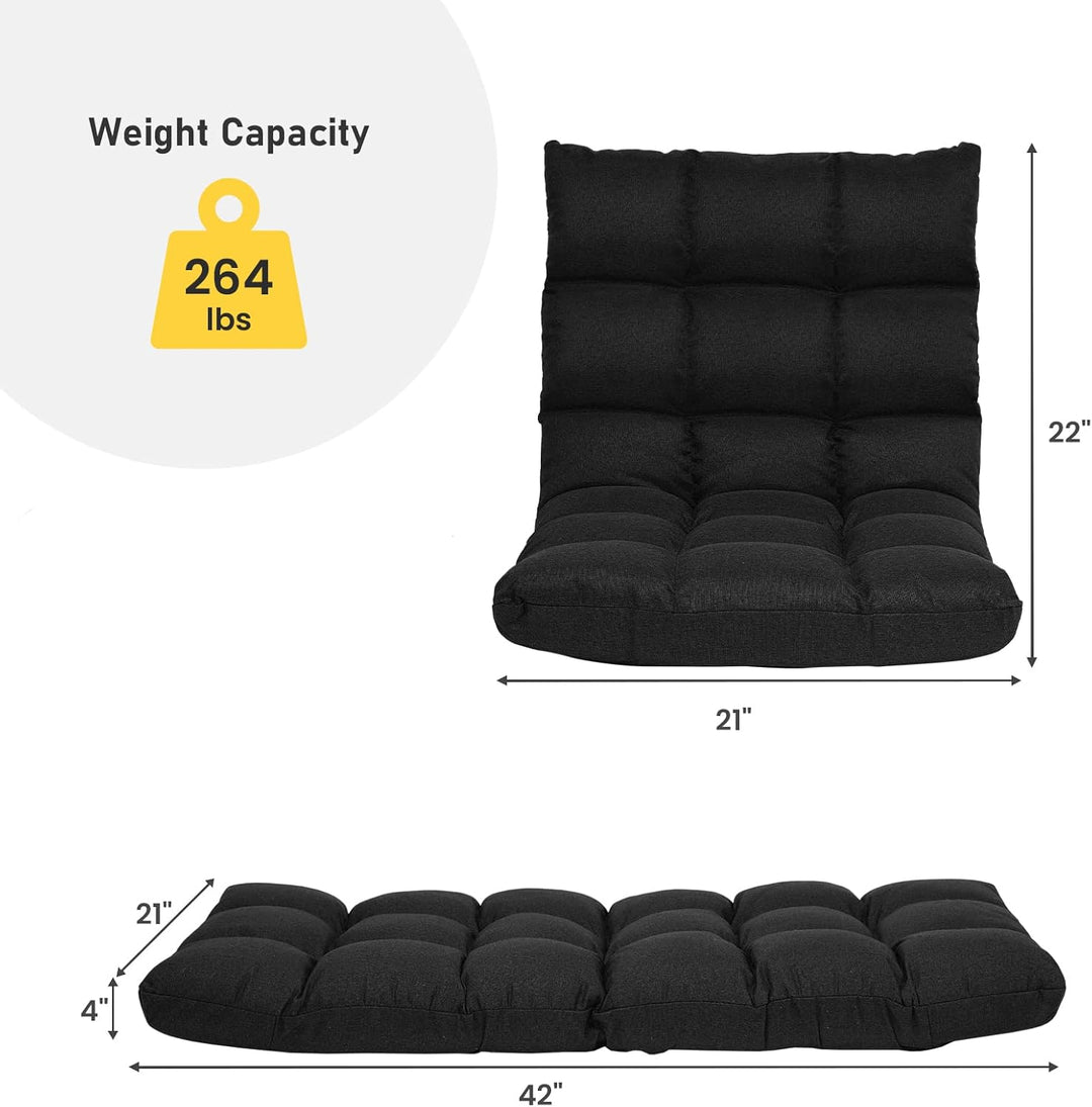 GOPLUS Bodenstuhl, Bodensofa mit Rückenlehne, Bodensessel mit Schlaffunktion, Floor Chair, Lazy Sofa