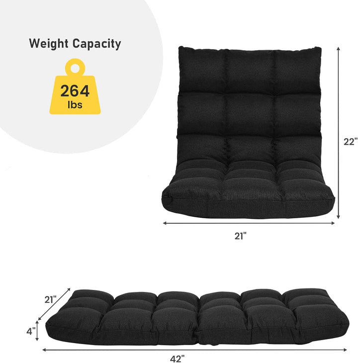 GOPLUS Bodenstuhl, Bodensofa mit Rückenlehne, Bodensessel mit Schlaffunktion, Floor Chair, Lazy Sofa