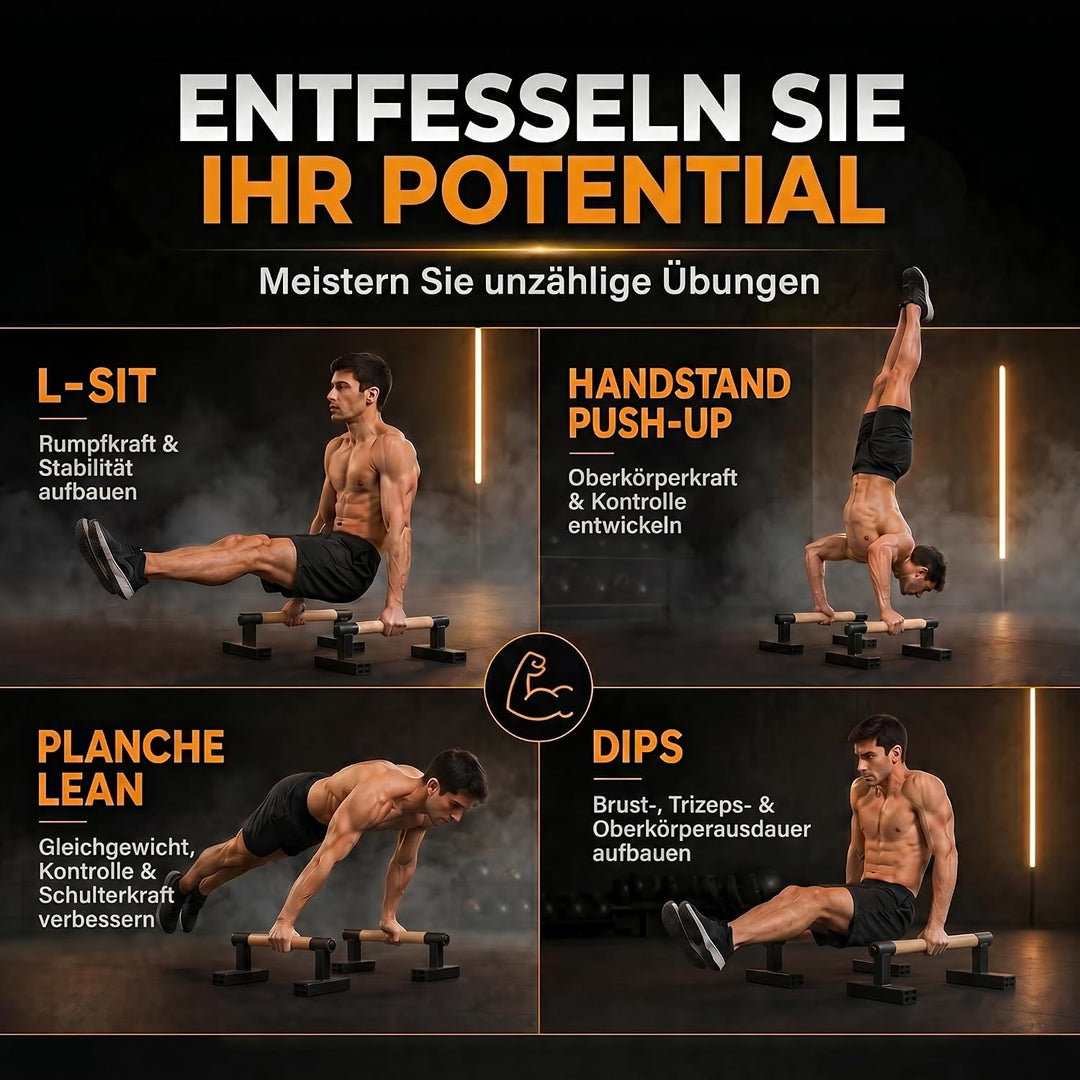 Body &amp; Mind® Push-Up Liegestütz-Griffe; Kompakte Trainings-Griffe Fitness-Rack für Ganzkörper-Traini